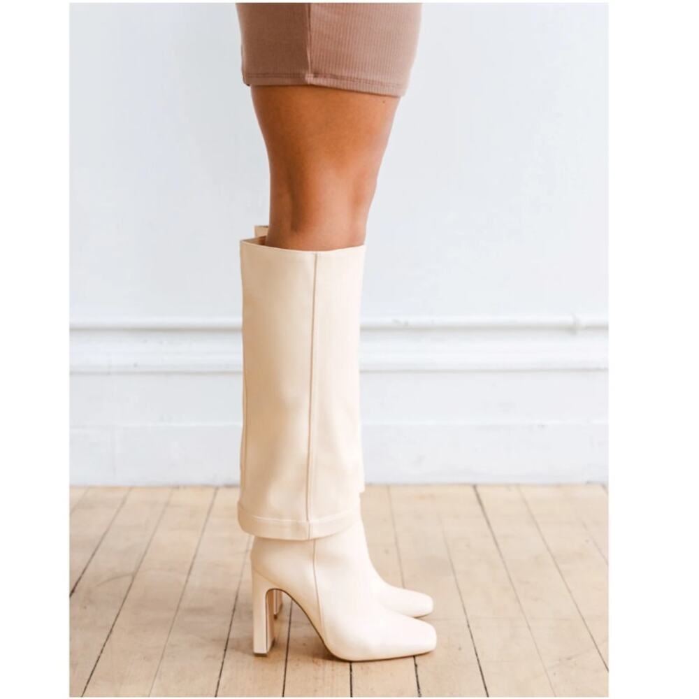 Lulu's Cream Ankle Boots
